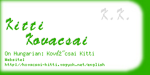 kitti kovacsai business card